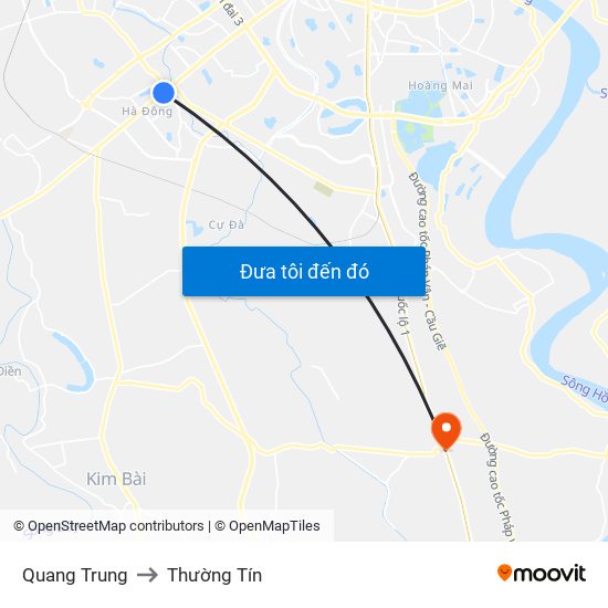 Quang Trung to Thường Tín map