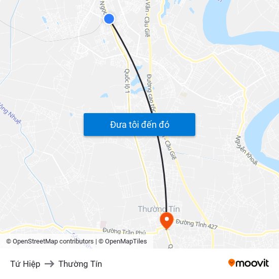 Tứ Hiệp to Thường Tín map