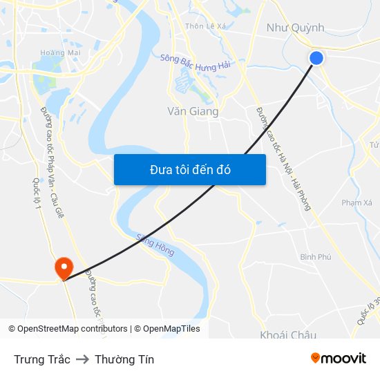 Trưng Trắc to Thường Tín map