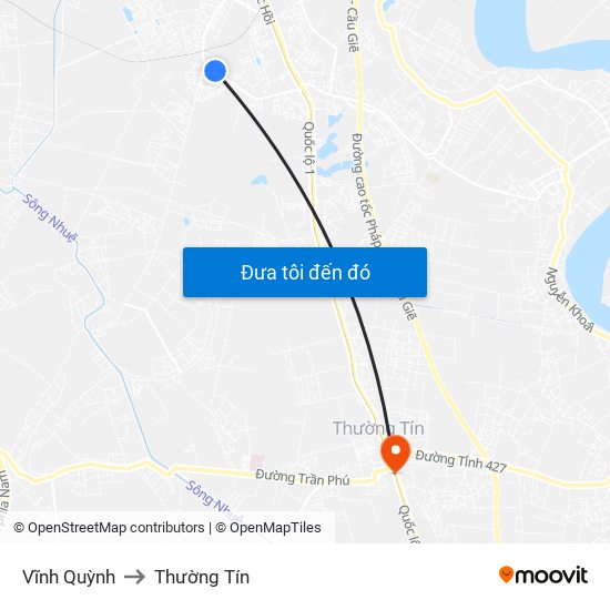 Vĩnh Quỳnh to Thường Tín map