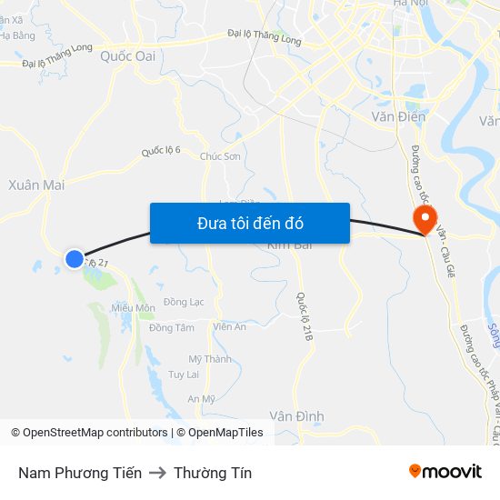 Nam Phương Tiến to Thường Tín map