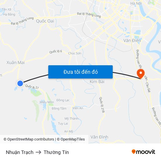 Nhuận Trạch to Thường Tín map