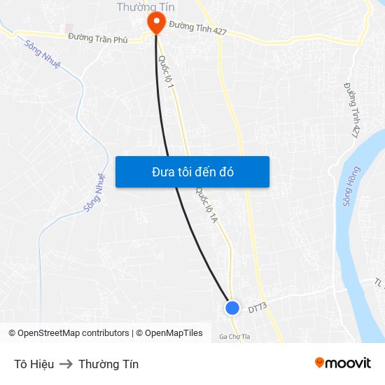 Tô Hiệu to Thường Tín map