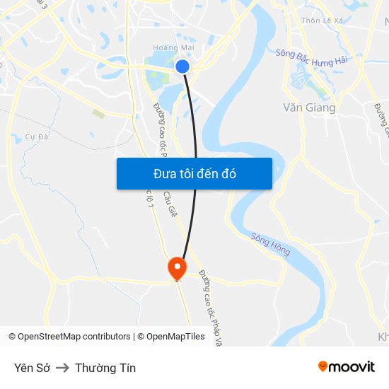 Yên Sở to Thường Tín map