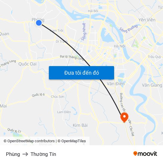 Phùng to Thường Tín map