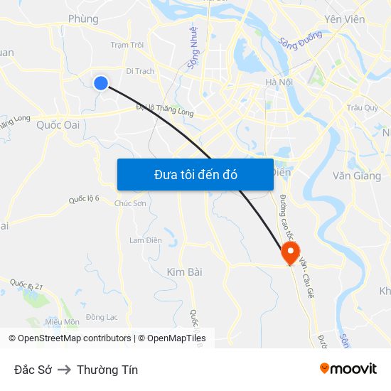 Đắc Sở to Thường Tín map