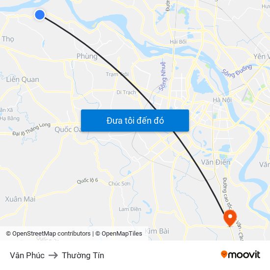 Vân Phúc to Thường Tín map