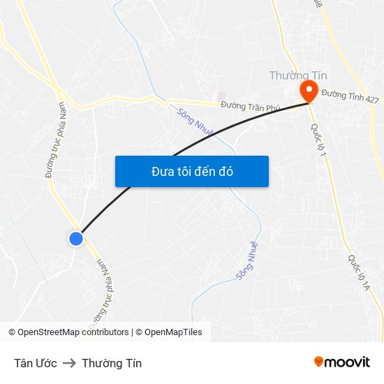 Tân Ước to Thường Tín map