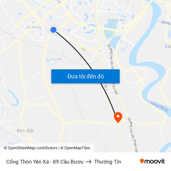 Cổng Thôn Yên Xá - 89 Cầu Bươu to Thường Tín map