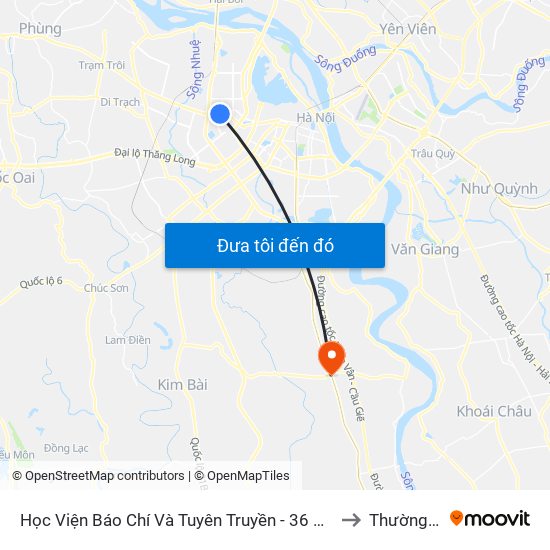 Học Viện Báo Chí Và Tuyên Truyền - 36 Xuân Thủy to Thường Tín map