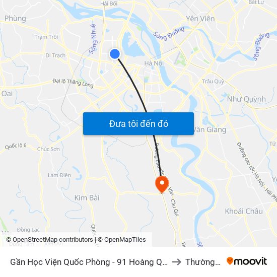 Gần Học Viện Quốc Phòng - 91 Hoàng Quốc Việt to Thường Tín map