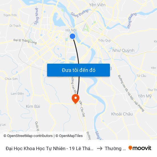 Đại Học Khoa Học Tự Nhiên - 19 Lê Thánh Tông to Thường Tín map