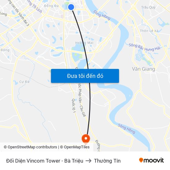 Đối Diện Vincom Tower - Bà Triệu to Thường Tín map