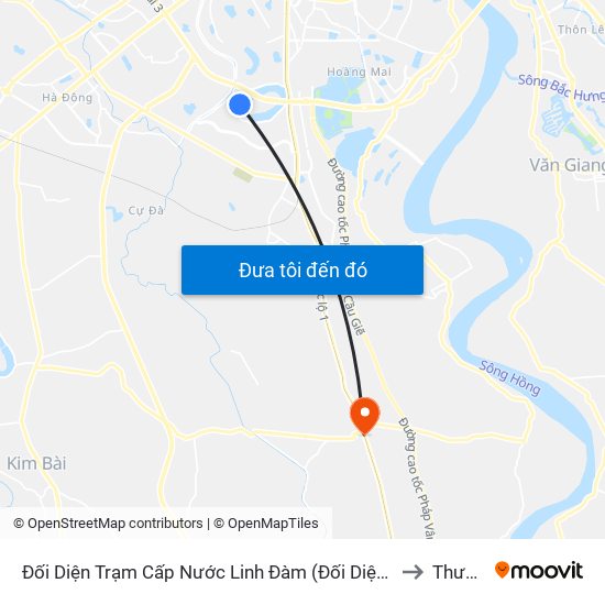 Đối Diện Trạm Cấp Nước Linh Đàm (Đối Diện Chung Cư Hh1c) - Nguyễn Hữu Thọ to Thường Tín map