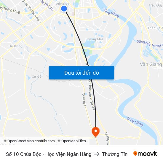 Công Ty In Thương Mại & Dịch Vụ Ngân Hàng - Số 10 Chùa Bộc to Thường Tín map