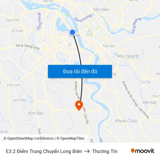 E3.2 Điểm Trung Chuyển Long Biên to Thường Tín map