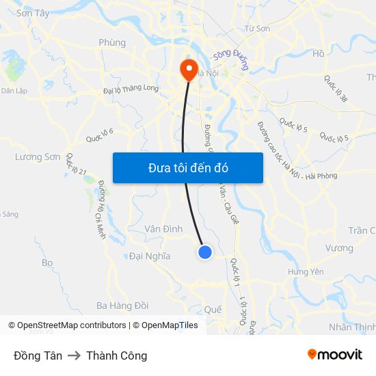 Đồng Tân to Thành Công map