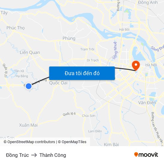 Đồng Trúc to Thành Công map