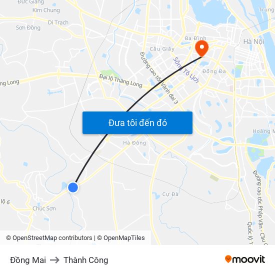 Đồng Mai to Thành Công map