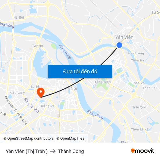 Yên Viên (Thị Trấn ) to Thành Công map