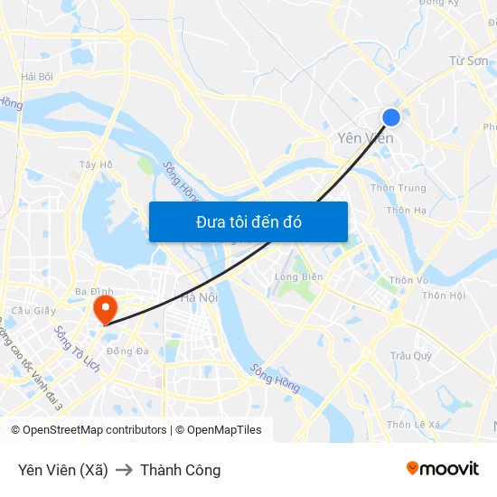 Yên Viên (Xã) to Thành Công map
