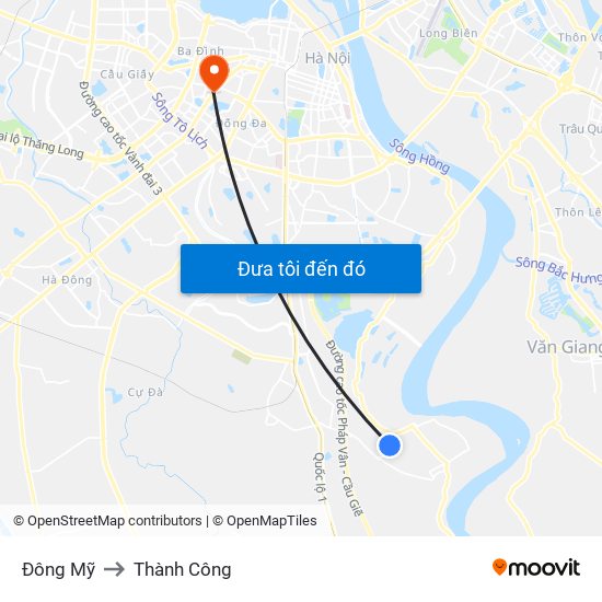 Đông Mỹ to Thành Công map