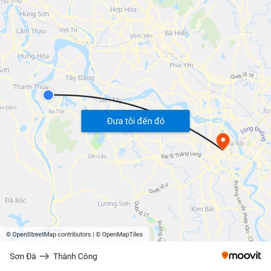 Sơn Đà to Thành Công map