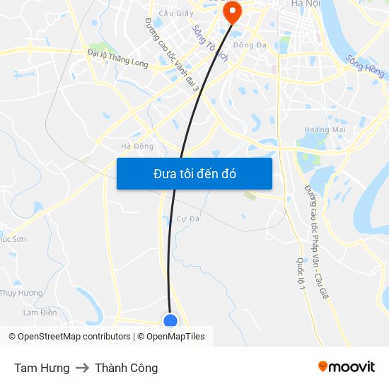 Tam Hưng to Thành Công map