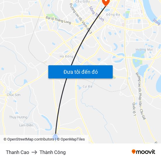 Thanh Cao to Thành Công map