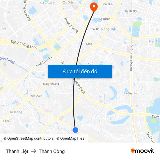 Thanh Liệt to Thành Công map