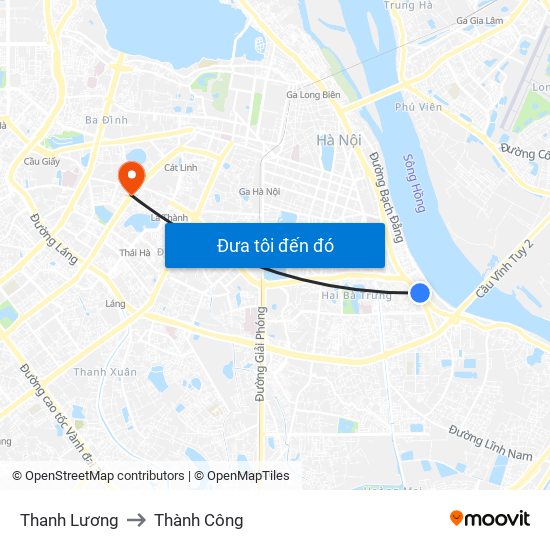 Thanh Lương to Thành Công map