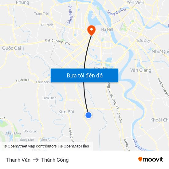 Thanh Văn to Thành Công map