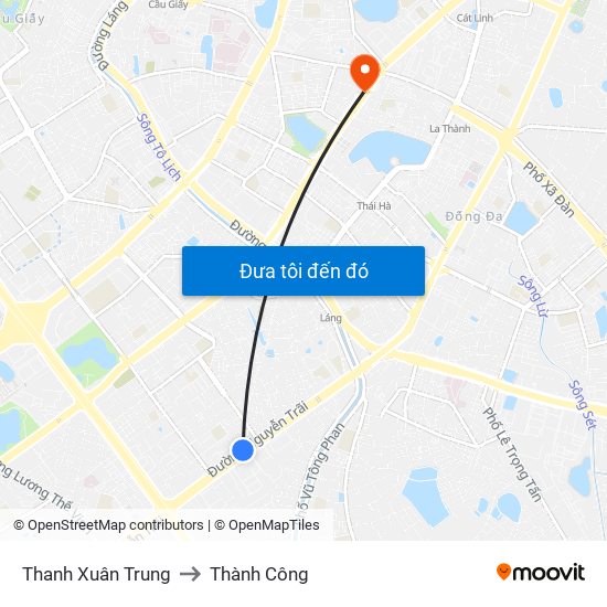 Thanh Xuân Trung to Thành Công map