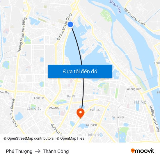 Phú Thượng to Thành Công map