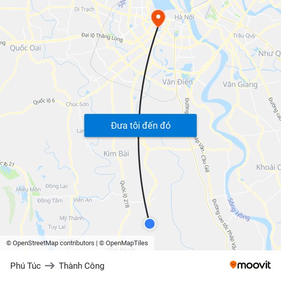 Phú Túc to Thành Công map