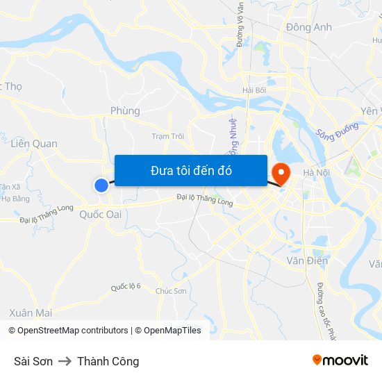 Sài Sơn to Thành Công map