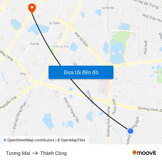 Tương Mai to Thành Công map