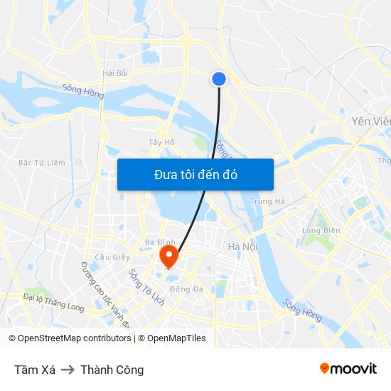 Tầm Xá to Thành Công map