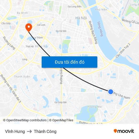 Vĩnh Hưng to Thành Công map