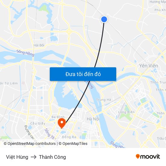 Việt Hùng to Thành Công map