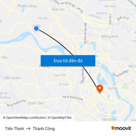 Tiến Thịnh to Thành Công map