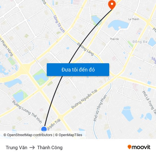 Trung Văn to Thành Công map