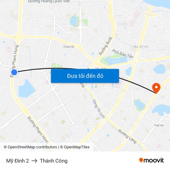 Mỹ Đình 2 to Thành Công map