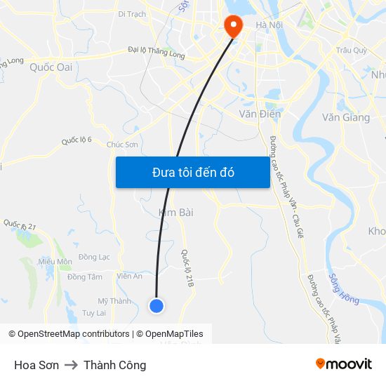 Hoa Sơn to Thành Công map