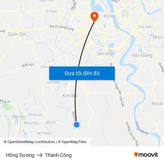 Hồng Dương to Thành Công map