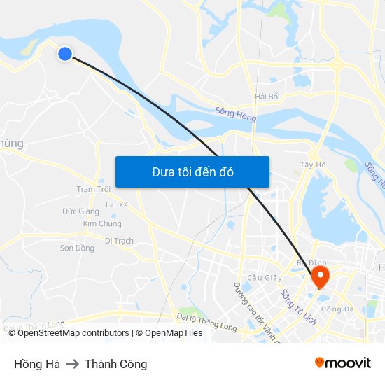 Hồng Hà to Thành Công map