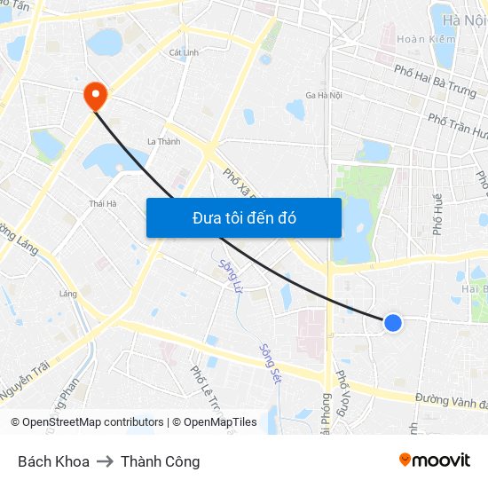 Bách Khoa to Thành Công map