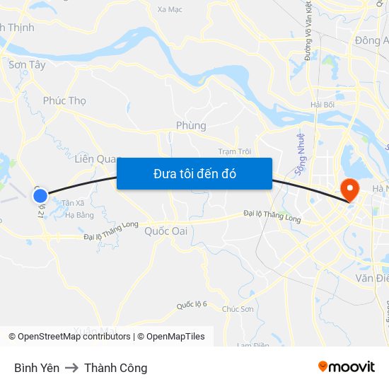 Bình Yên to Thành Công map