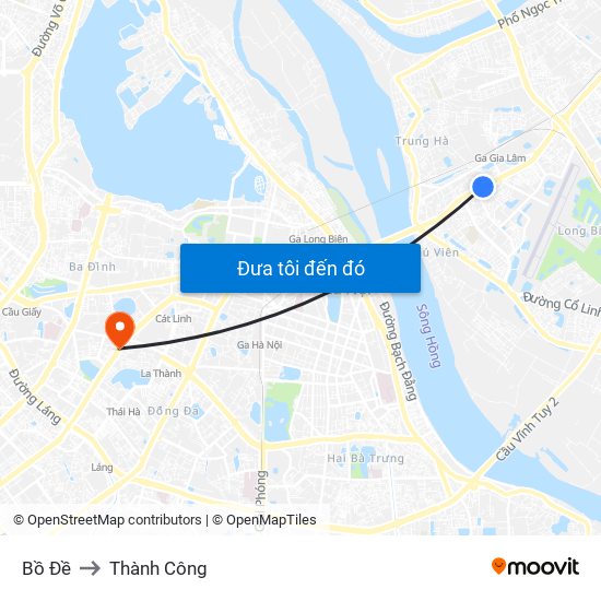 Bồ Đề to Thành Công map