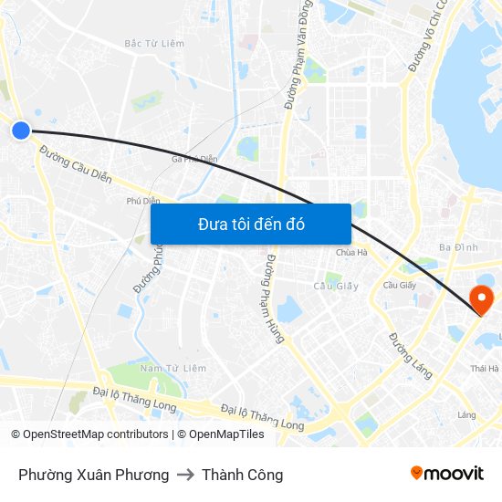 Phường Xuân Phương to Thành Công map